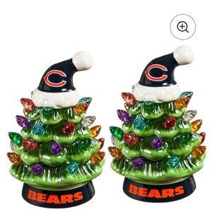 NFL Bears Festive Ceramic Tree Pair